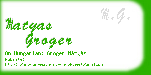 matyas groger business card